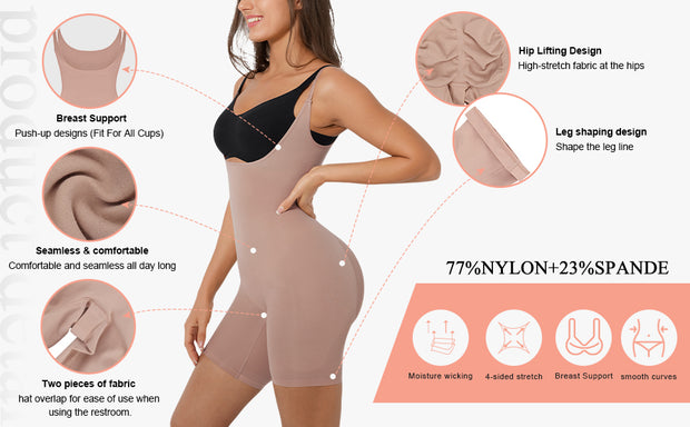 Seamless Full-Body Compression Shapewear Bodysuit – Lifts, Smooths & Shapes