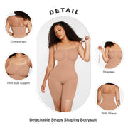 Strapless Tummy Control Shapewear Bodysuit with Bust Support & Butt Lift