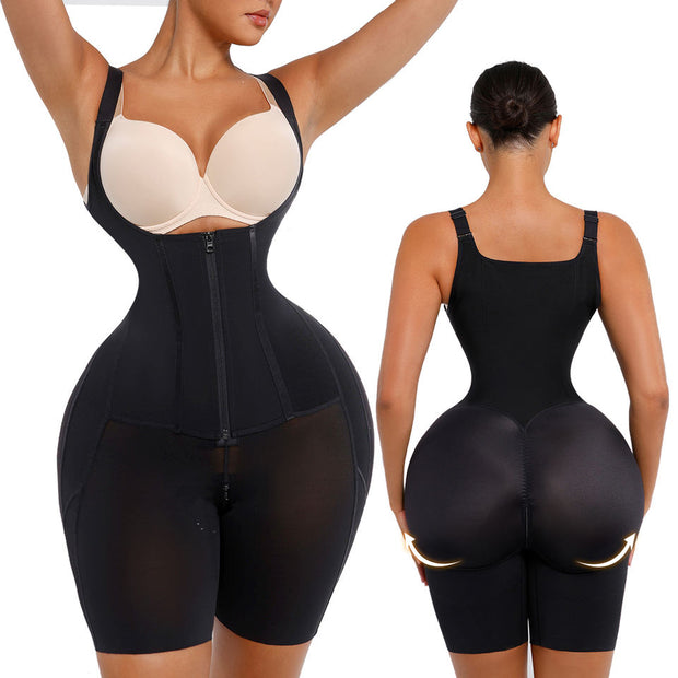 High Compression U-Shape Bust Support Shapewear with Front Zipper