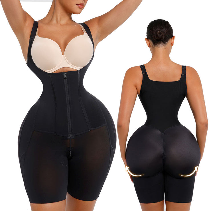 High Compression U-Shape Bust Support Shapewear with Front Zipper