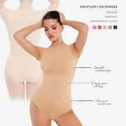 Women’s Seamless Short-Sleeve Shapewear Bodysuit – Breathable Spandex Sculpt Fit