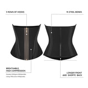 Premium 15-Steel Boned Waist Trainer Vest – Curve Slimming Underbust Shaper